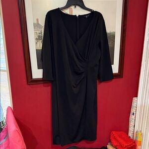 Lands' End Elegant Black Long Sleeve Dress size 16W